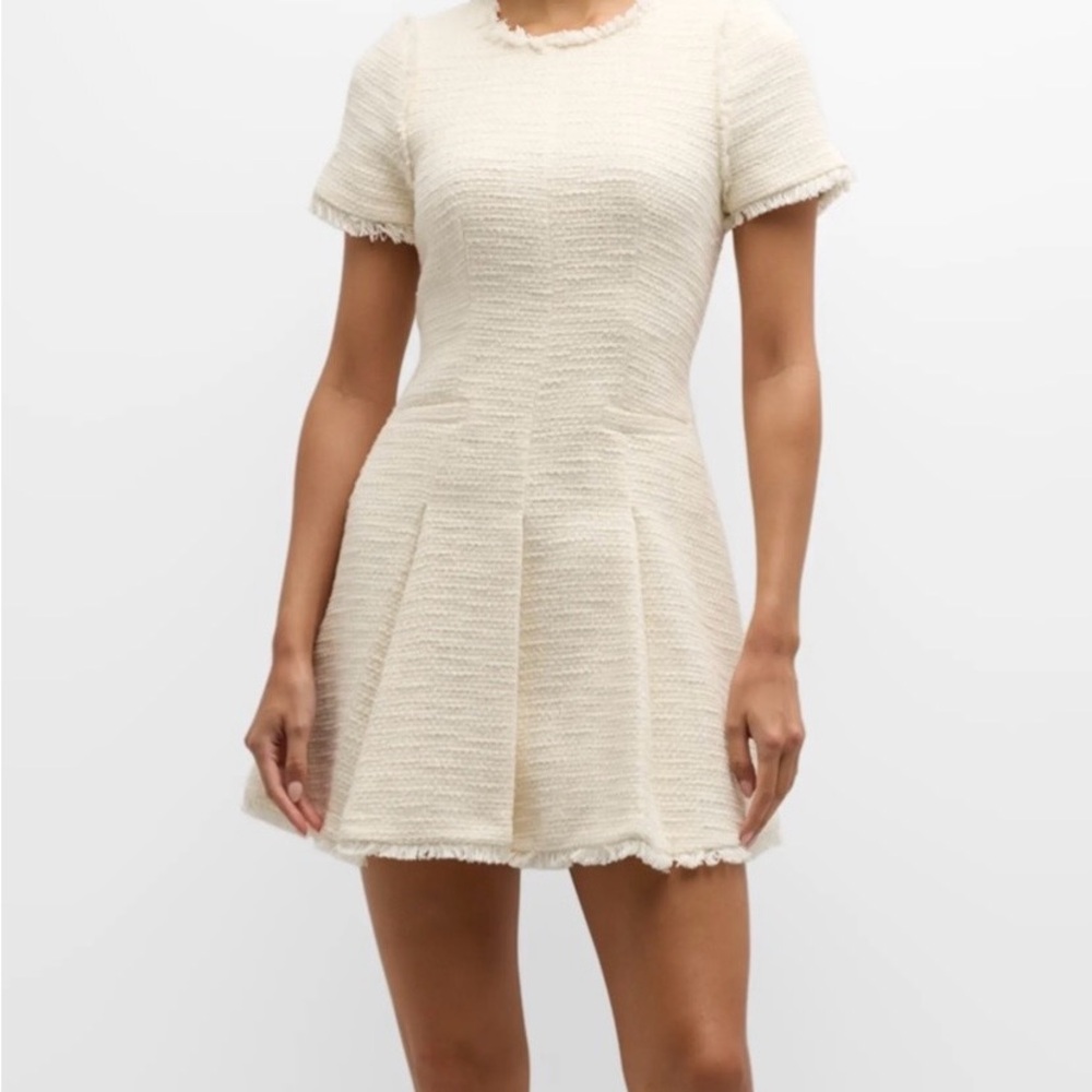 Cinq a Sept Nova Fringe Trim Bouclé Mini Dress